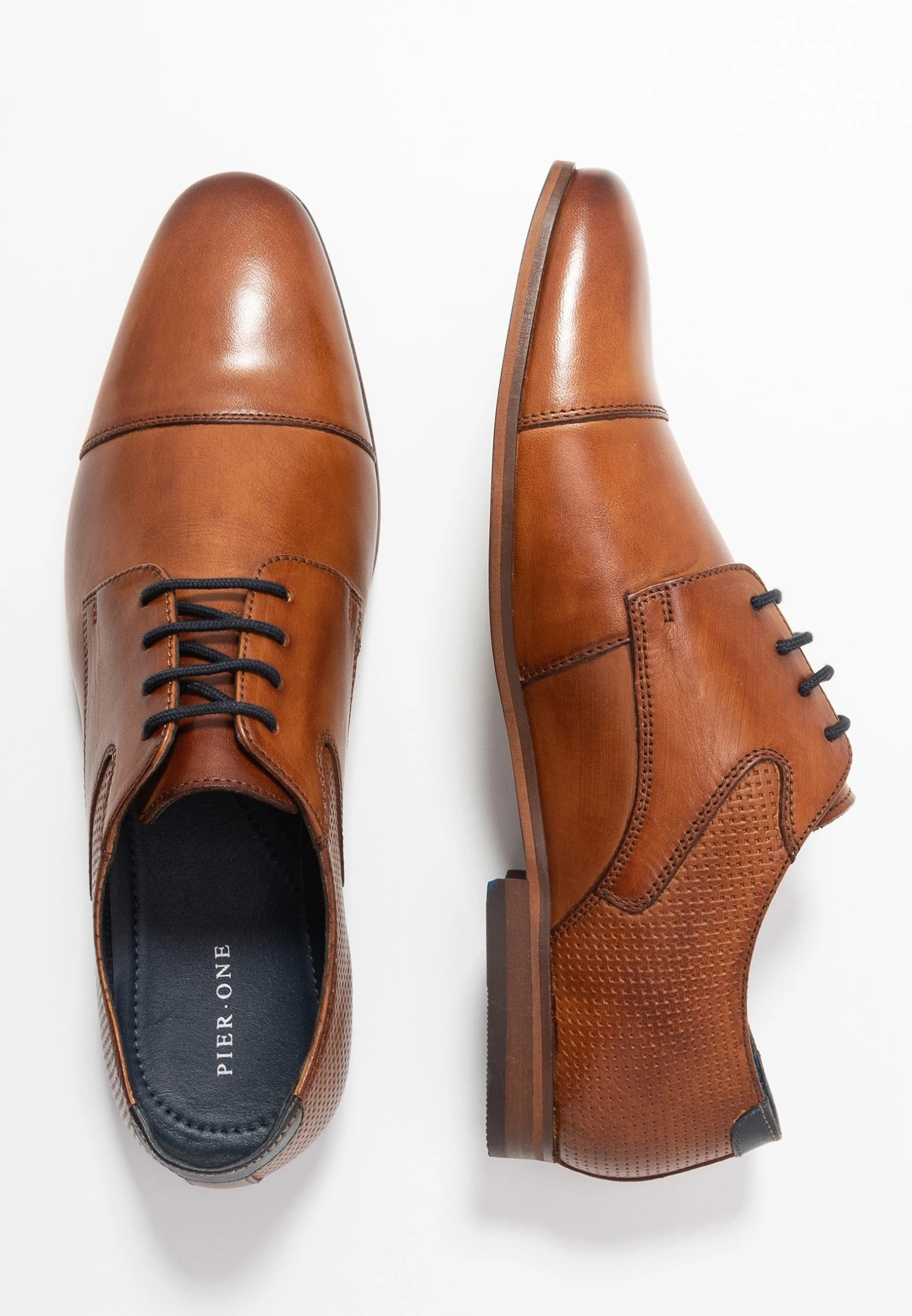 Pier One Leather - Veterschoenen - Cognac 2 Pier One Leather - Veterschoenen - Cognac - Afbeelding 2