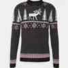 Pier One Wintery Christmas Jumper- Trui - Black