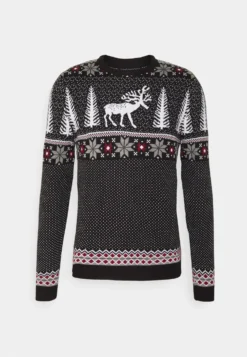 Pier One Wintery Christmas Jumper- Trui - Black