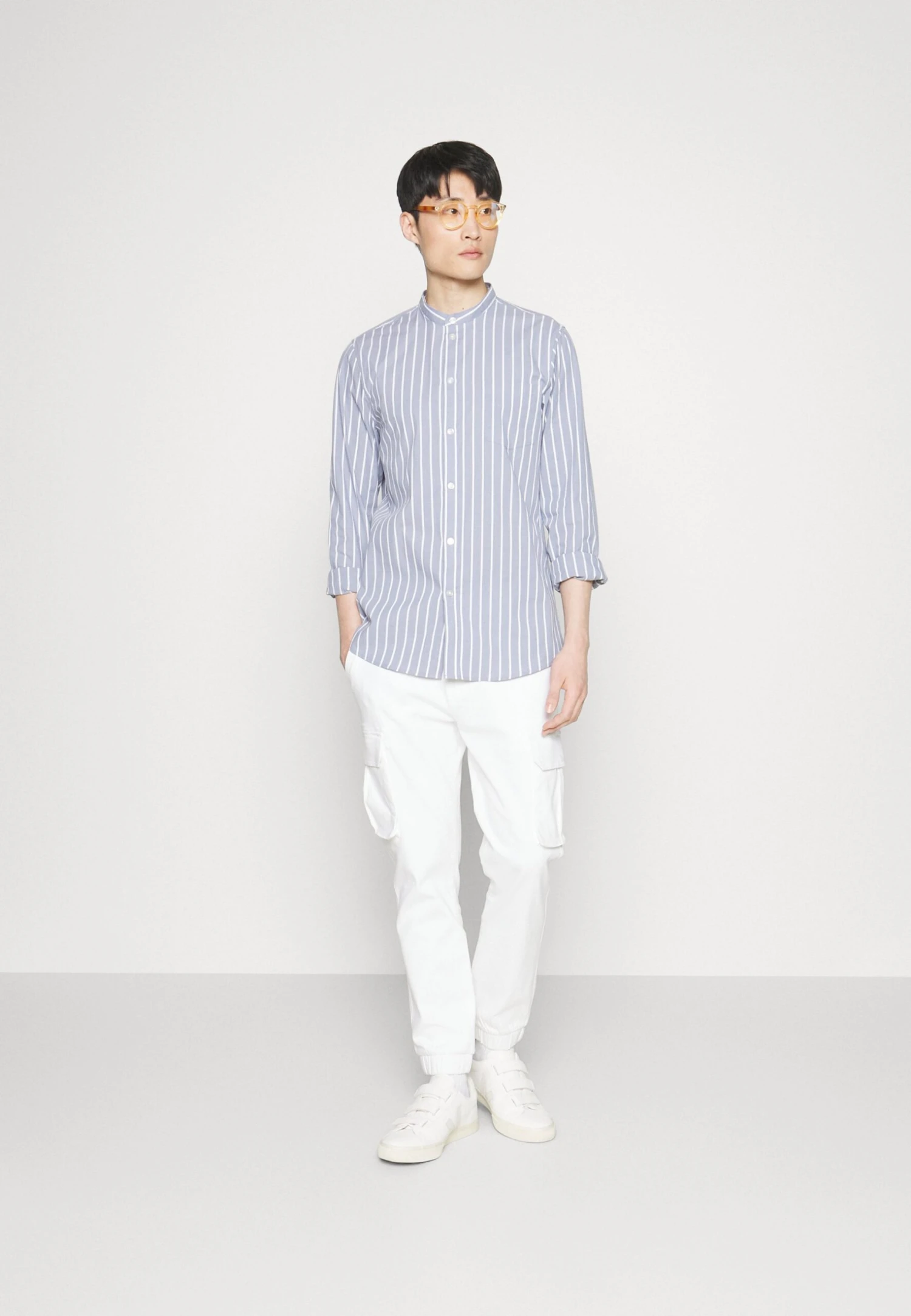 Pier One Muscle Fit Stand- Overhemd - Blue 2 Pier One Muscle Fit Stand- Overhemd - Blue - Afbeelding 2