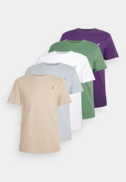 Pier One Unisex 5 Pack - T-Shirt Basic - Light Blue/Purple/White -Pier One Verkoop 4dab7af2179d4e539c84571a9836ad97 scaled