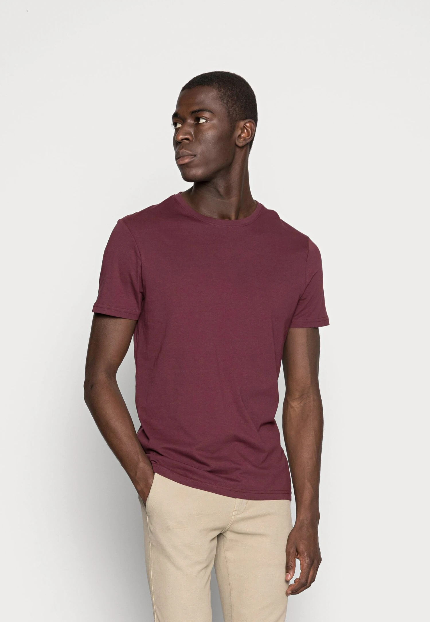 Pier One 2 Pack - T-Shirt Basic - Bordeaux 2 Pier One 2 Pack - T-Shirt Basic - Bordeaux - Afbeelding 2