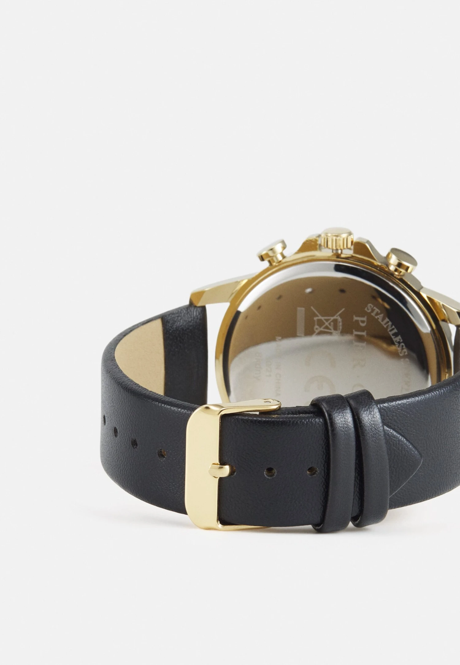 Pier One Unisex - Chronograaf - Black/Gold-Coloured 2 Pier One Unisex - Chronograaf - Black/Gold-Coloured - Afbeelding 2