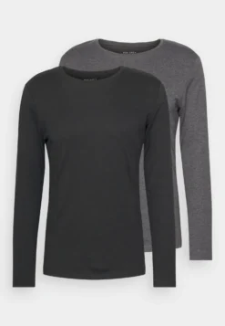 Pier One 2 Pack - Longsleeve - Black/Mottled Dark Grey -Pier One Verkoop 9772b16a1f79408499510e80b90c51d3 scaled