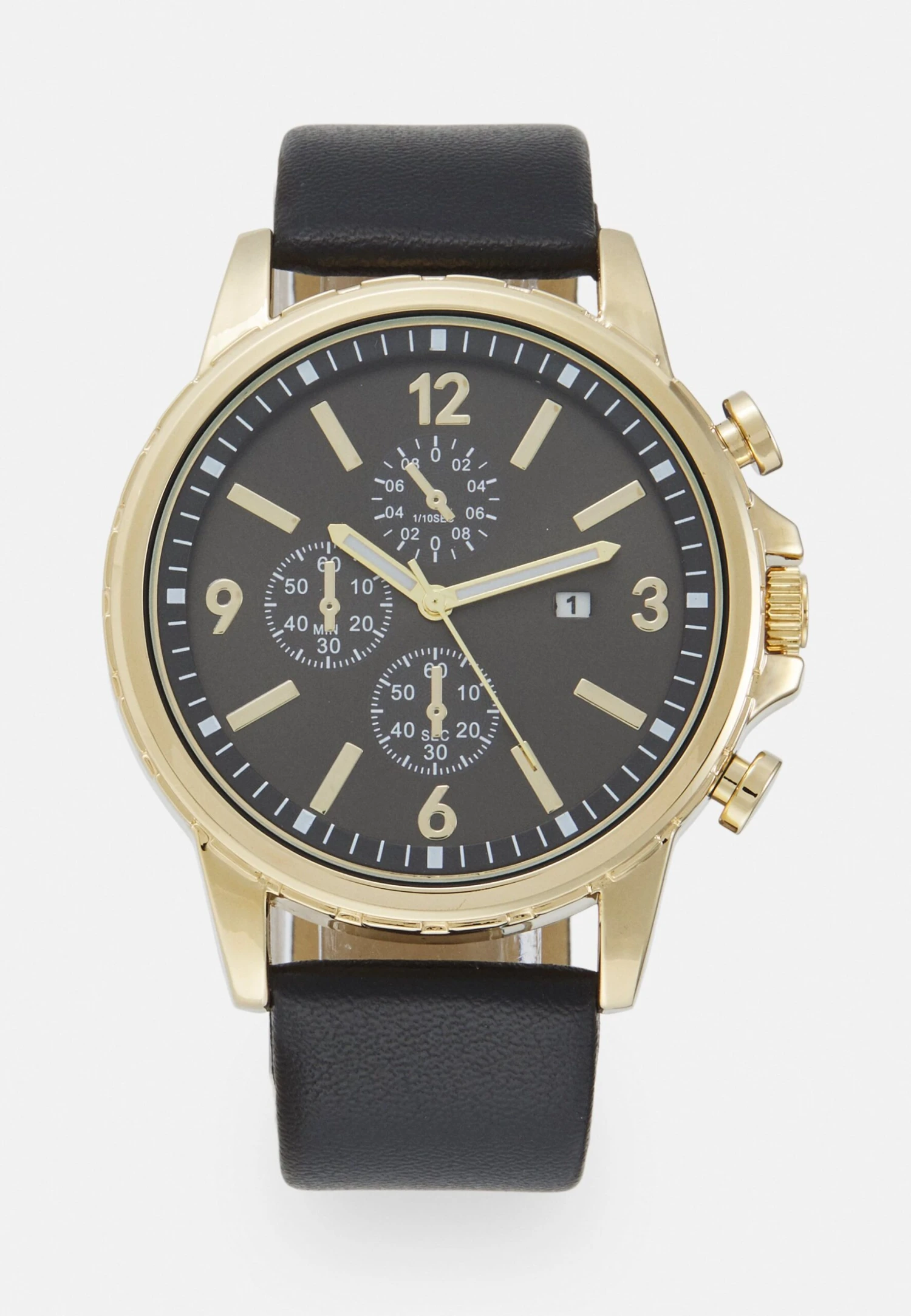 Pier One Unisex - Chronograaf - Black/Gold-Coloured 1 Pier One Unisex - Chronograaf - Black/Gold-Coloured