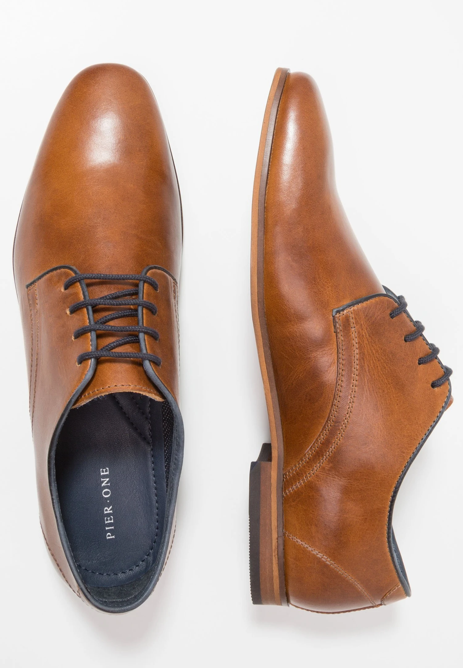 Pier One Leather - Veterschoenen - Cognac 2 Pier One Leather - Veterschoenen - Cognac - Afbeelding 2
