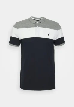 Pier One Poloshirt - Grey/White/Dark Blue