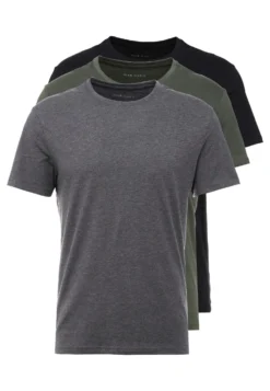 Pier One 3 Pack - T-Shirt Basic - Black/Grey/Green -Pier One Verkoop df840033a7f04afda15f16c48ba7762b scaled